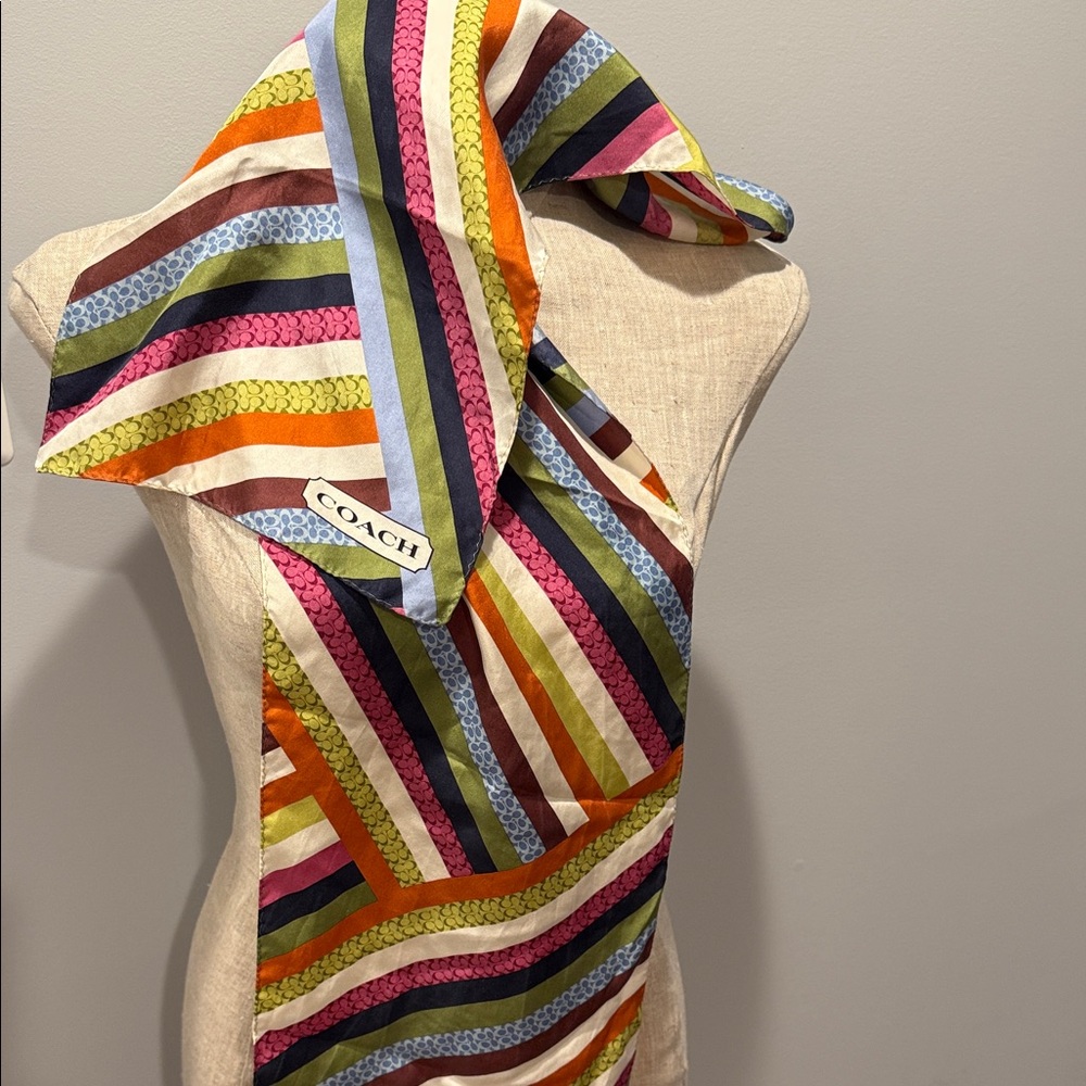 Coach Multicolor Striped Scarf - Picture 5 of 6